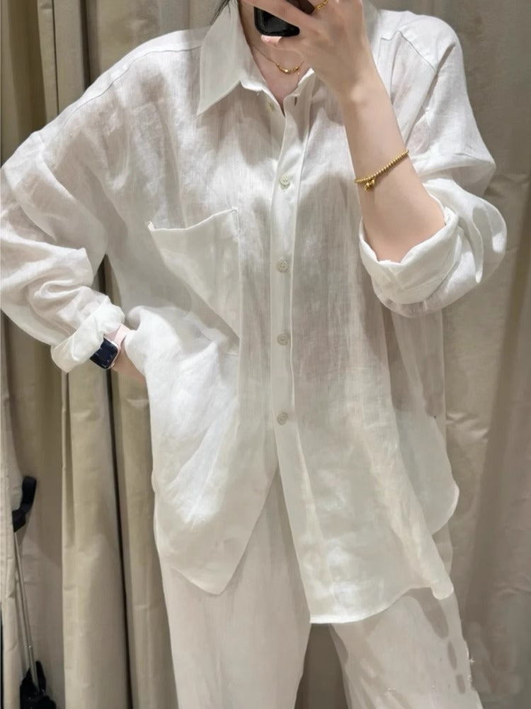 Women's Linen Cotton Shirt Jacket