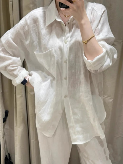 Women's Linen Cotton Shirt Jacket