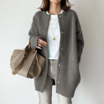 Lange Ronde Hals Vest in Zachte Tricot