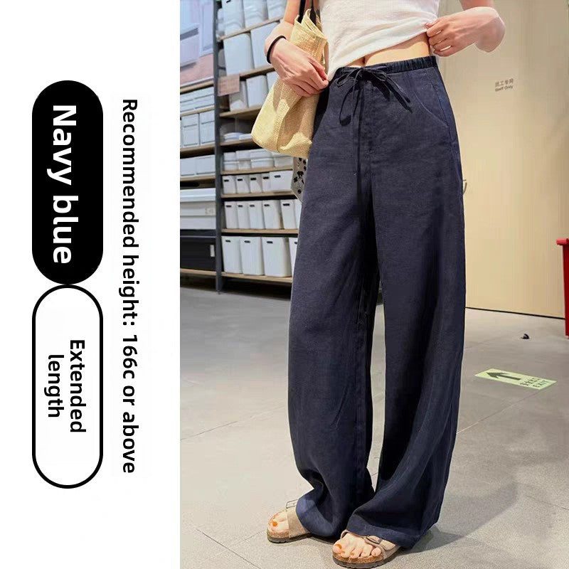 Womens High Waisted Wide Leg Linen Pants