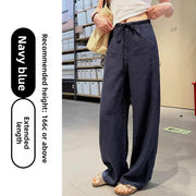 Womens High Waisted Wide Leg Linen Pants