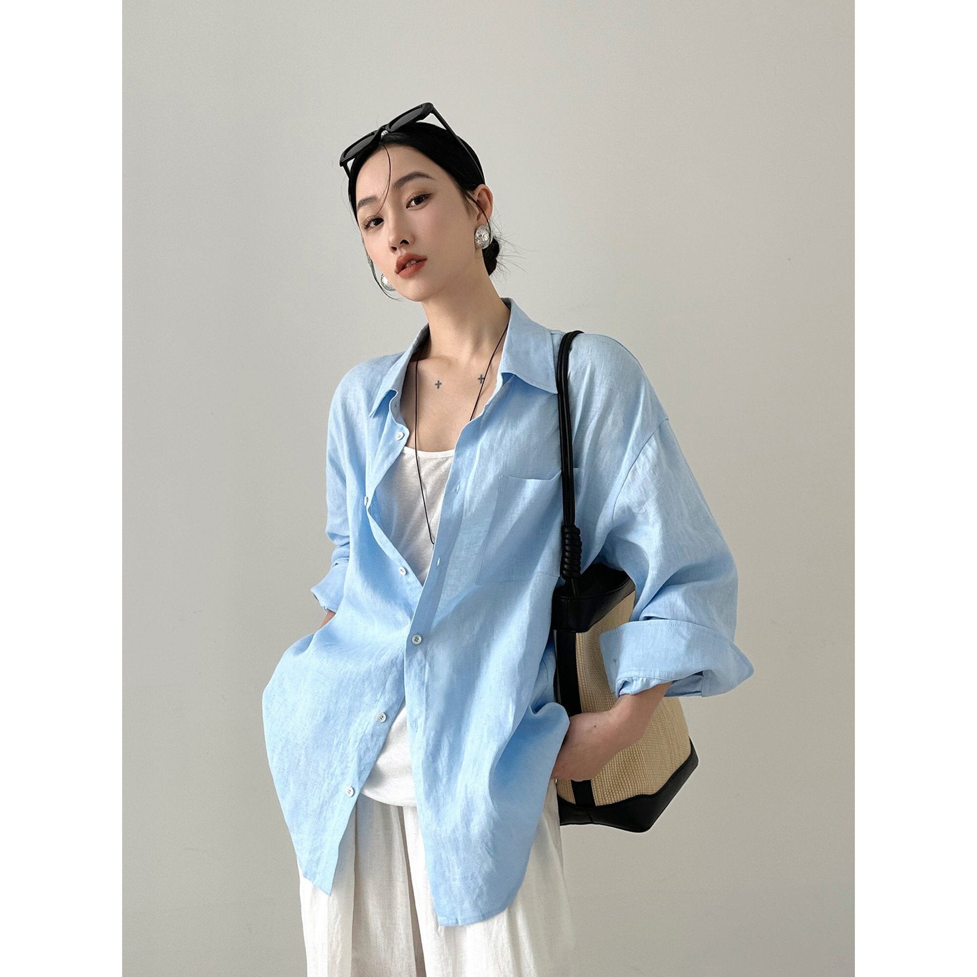 Women's Loose Fit Linen Shirt