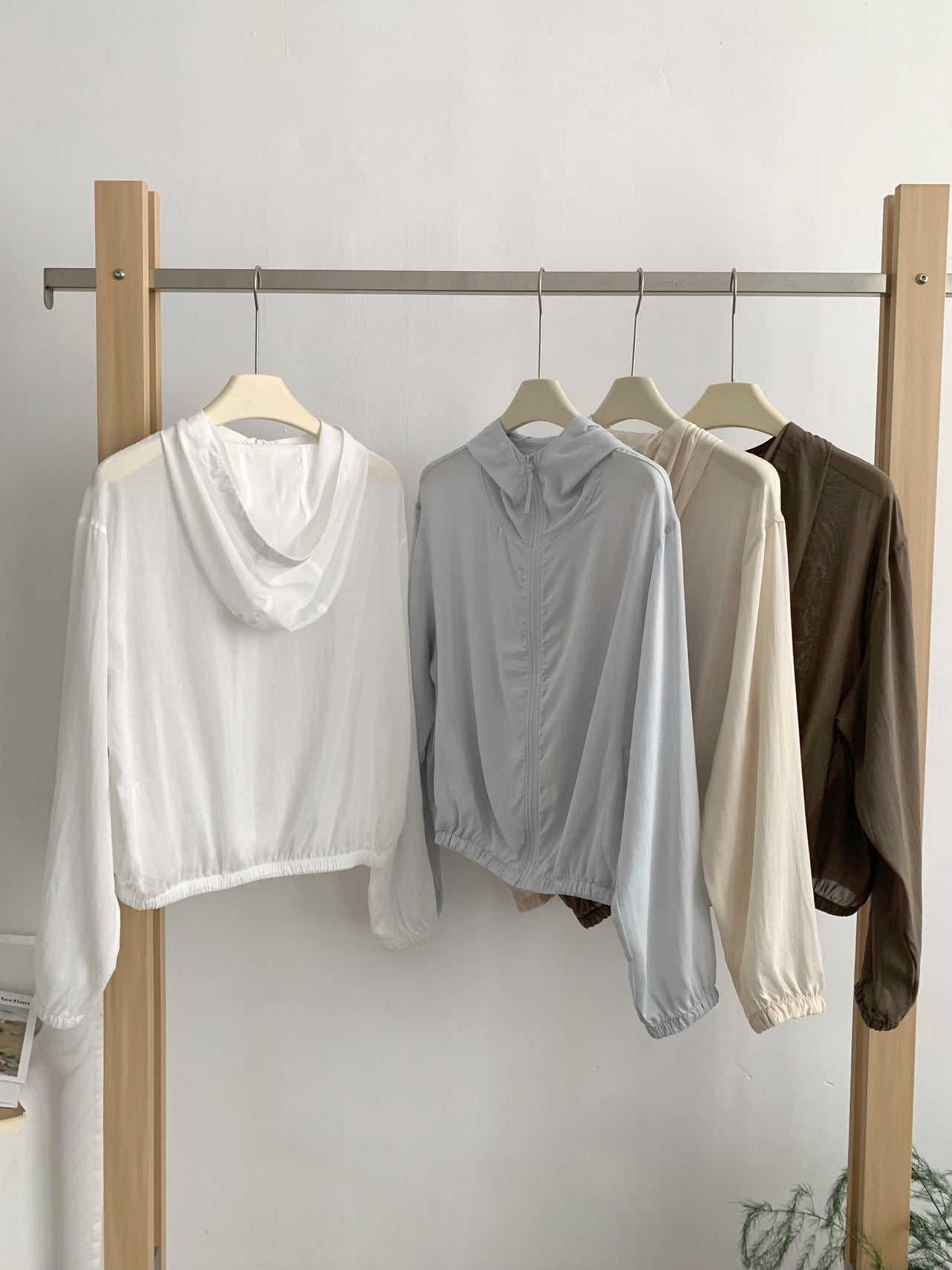 Lyocell Linen Hooded Zip-Up Shirt