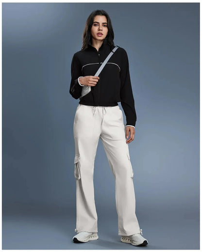 Track Jacket with Stand Collar and Full Zip