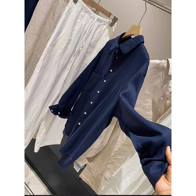 Retro Old Money Style Linen Shirt Jacket For Women