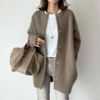 Lange Ronde Hals Vest in Zachte Tricot