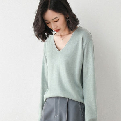 Fine-Knit Sweater with Round Neck