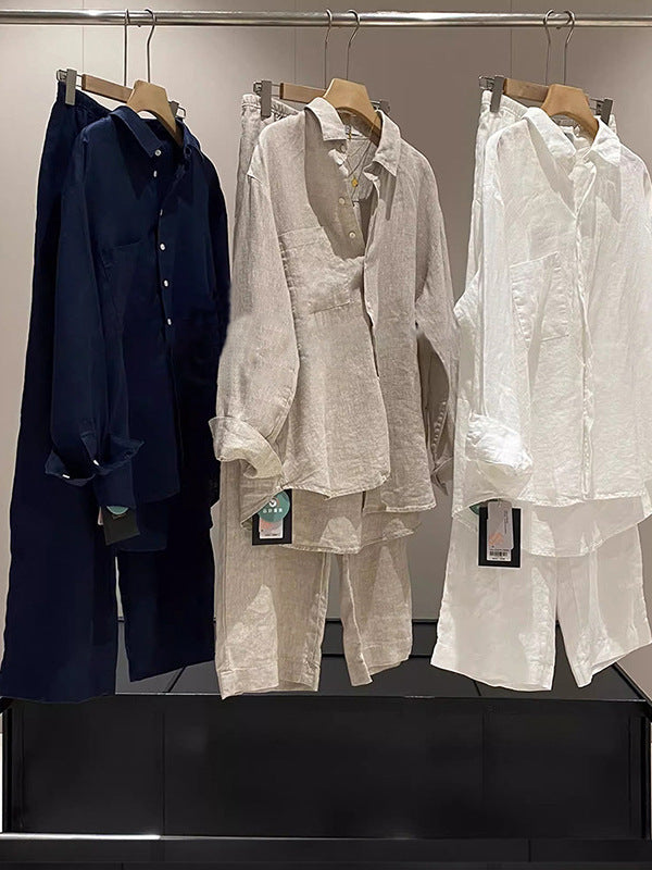Retro Old Money Style Linen Shirt Jacket For Women