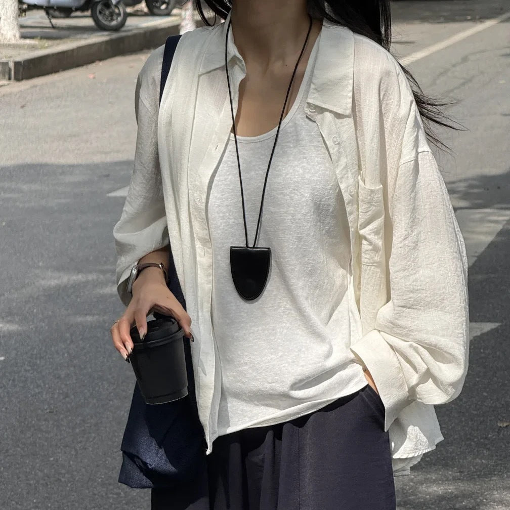 Women Linen Long Sleeve Shirt
