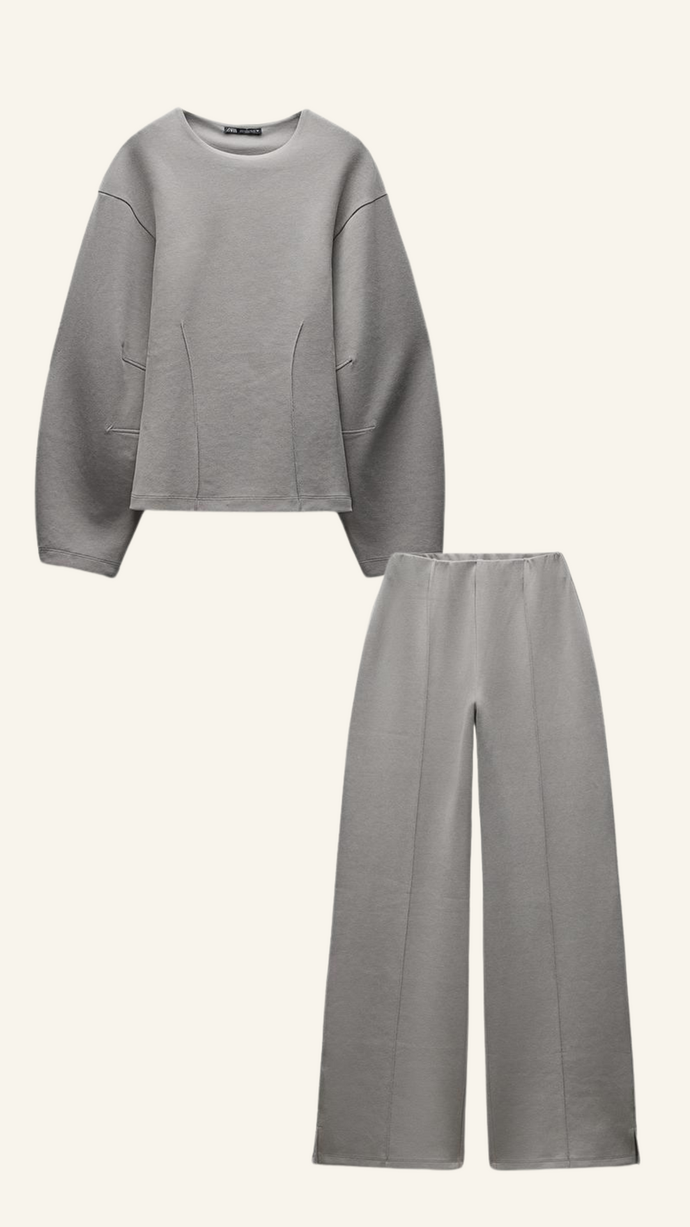 Dames set met trui en wijde pijpen broek