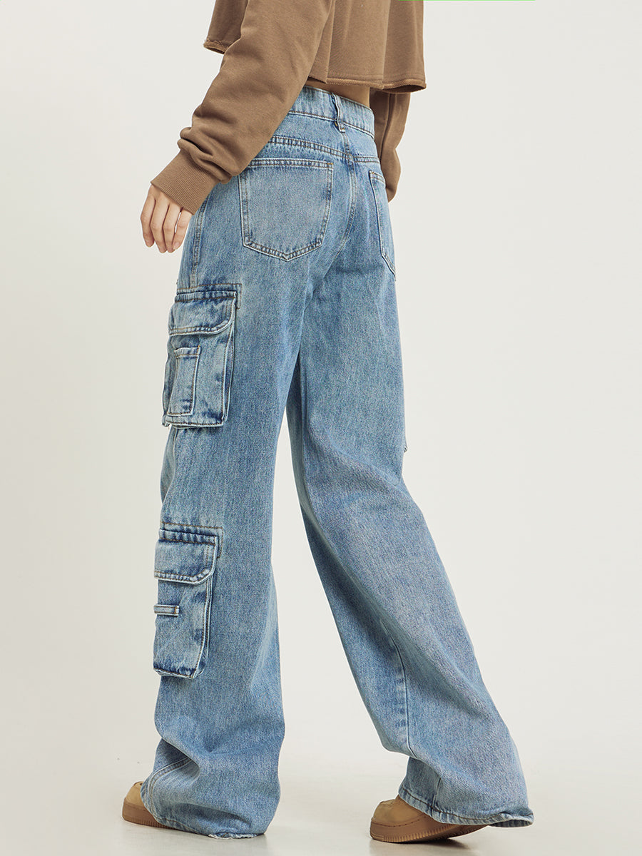 Baggy Cargo Jeans with Relaxed Fit - product photo 2
