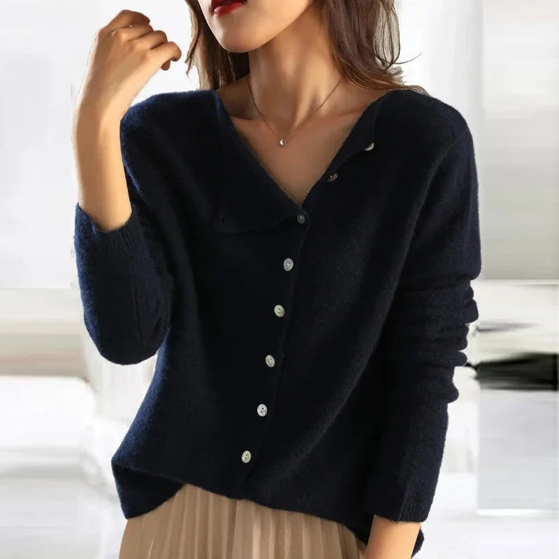 Button-Front Cardigan with Relaxed Comfort Fit - product photo 6