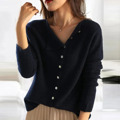 Button-Front Cardigan with Relaxed Comfort Fit - product photo 6