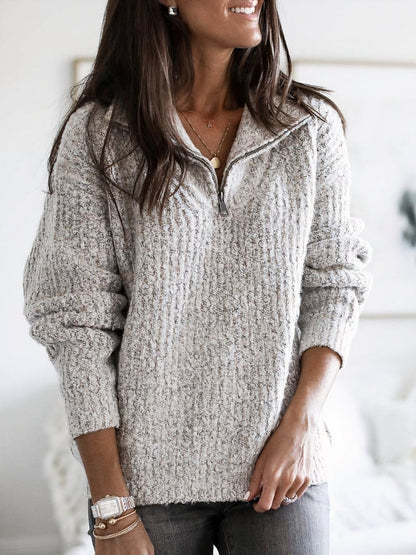 Cable-Knit Jumper with Half-Zip - product photo 4