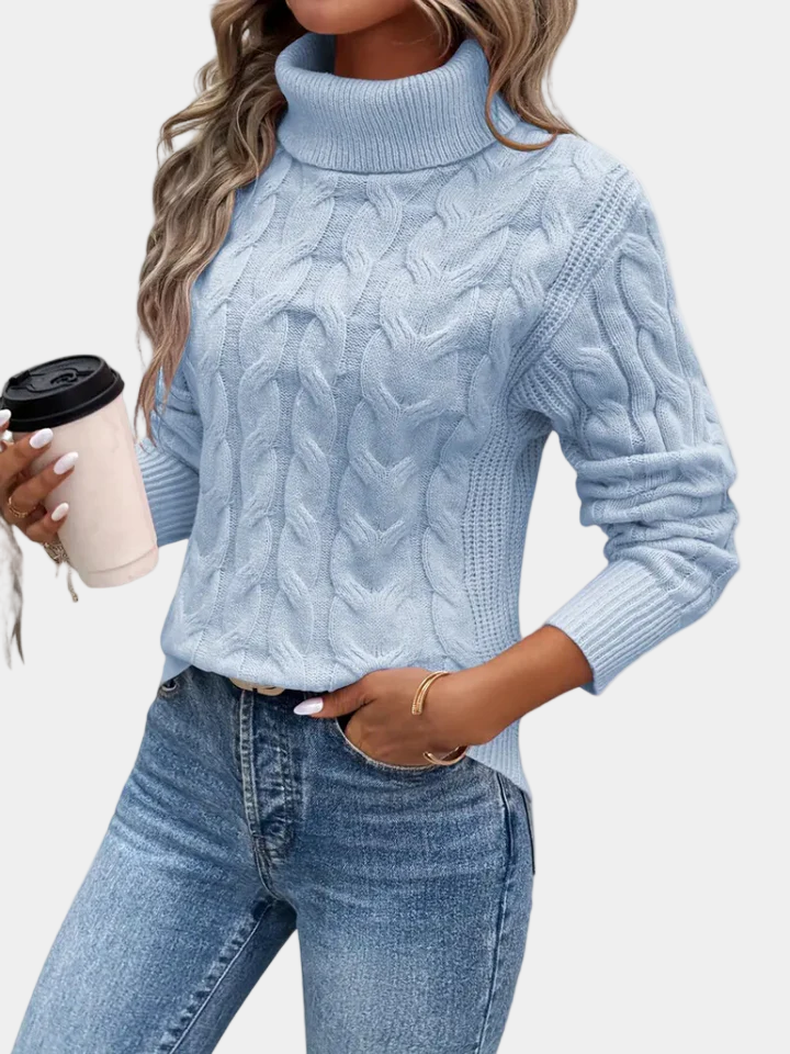 Cable-Knit Turtleneck Sweater - product photo 2