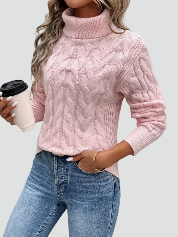 Cable-Knit Turtleneck Sweater - product photo 3