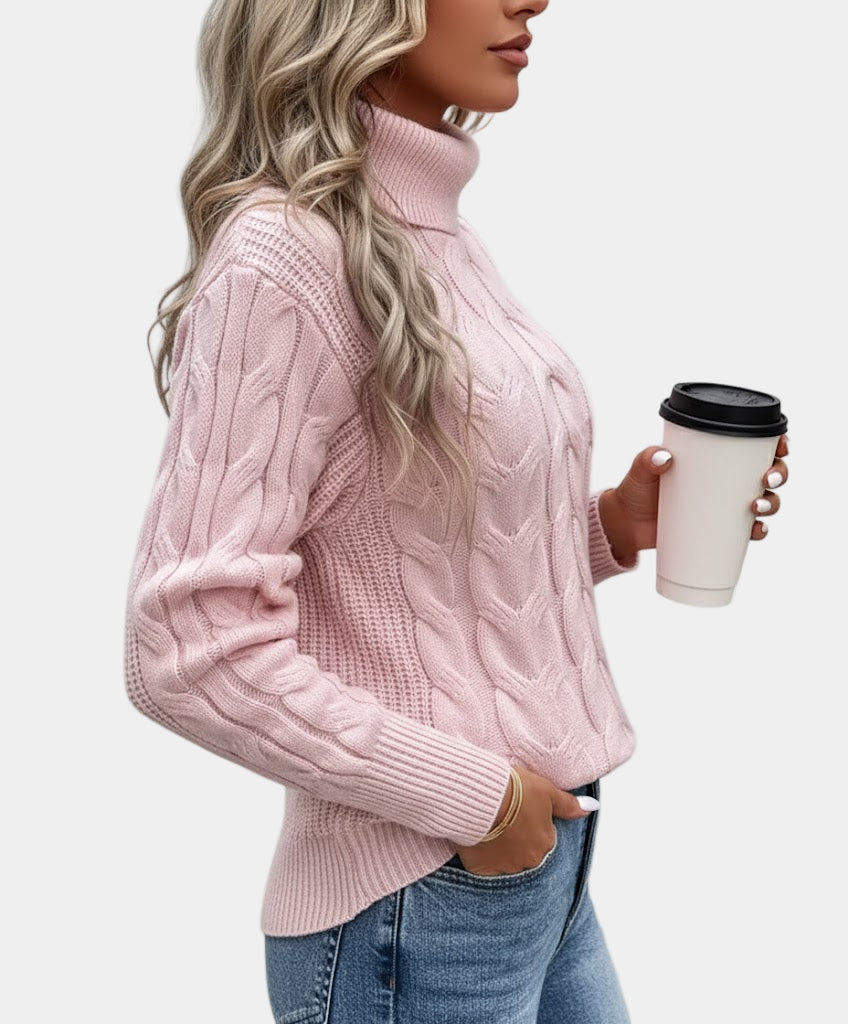 Cable-Knit Turtleneck Sweater - product photo 4