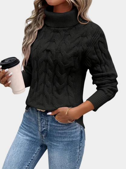 Cable-Knit Turtleneck Sweater - product photo 5