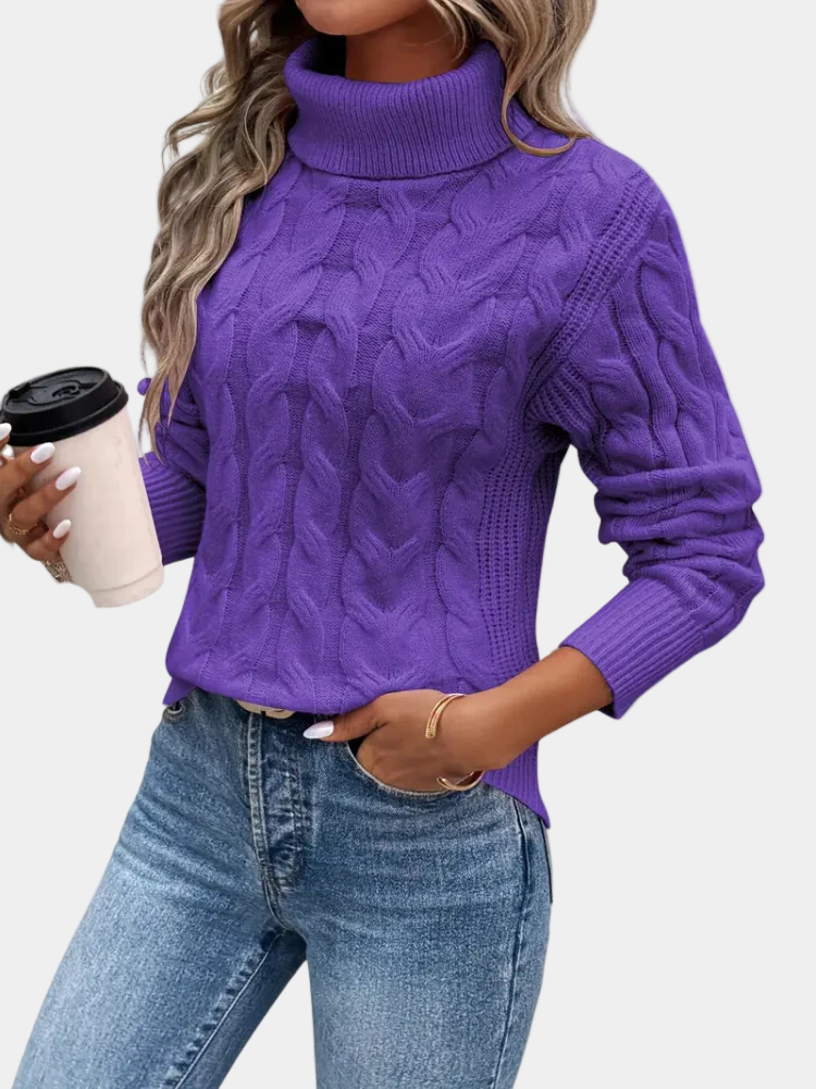Cable-Knit Turtleneck Sweater - product photo 8