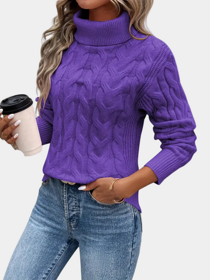 Cable-Knit Turtleneck Sweater - product photo 8