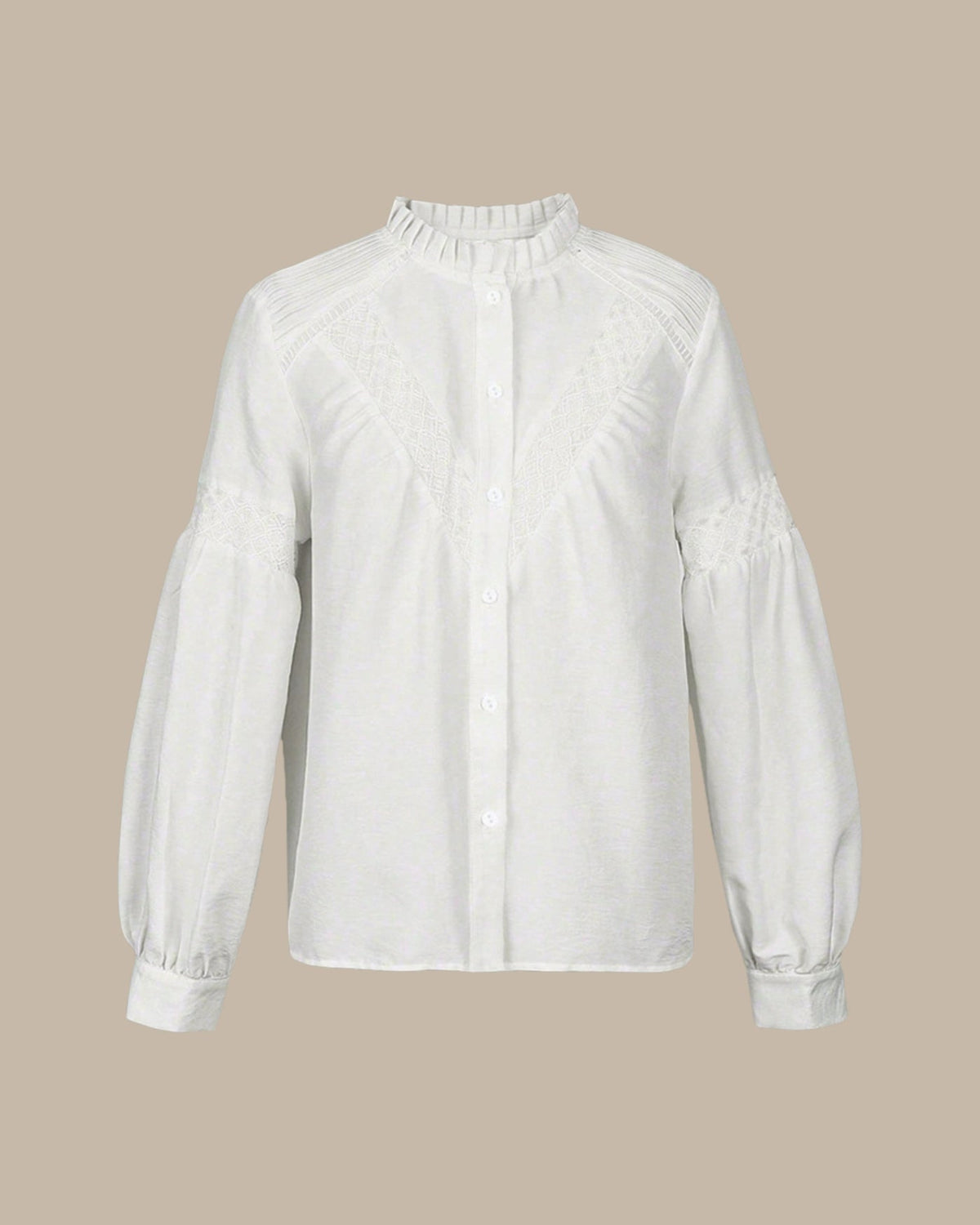 Casual Ruffle Blouse with Wavy Texture