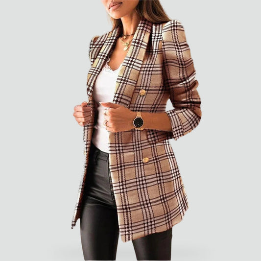 Check Pattern Blazer with Slim Fit