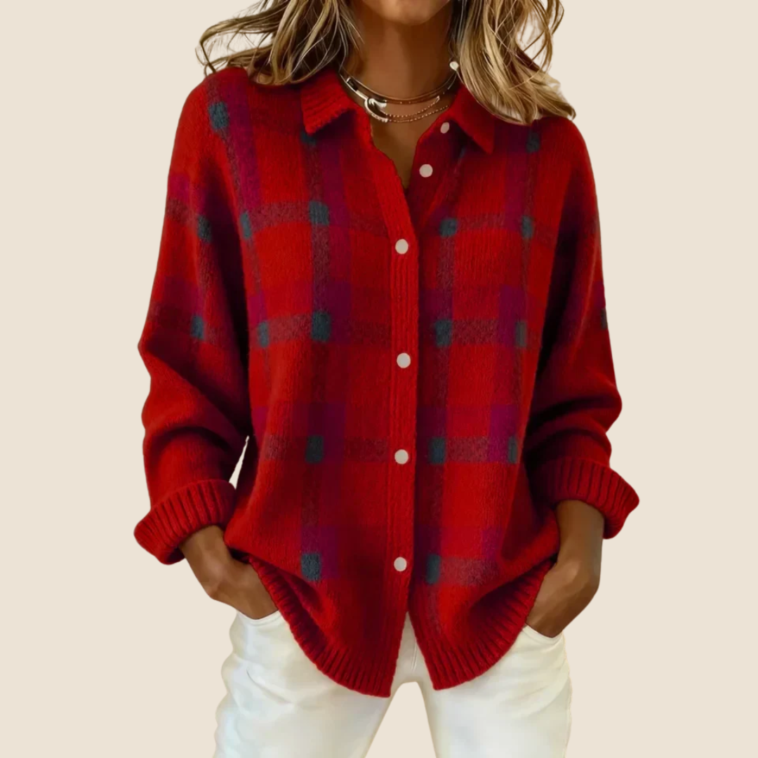 Checked Fleece Overshirt with Button Closure - product photo 2