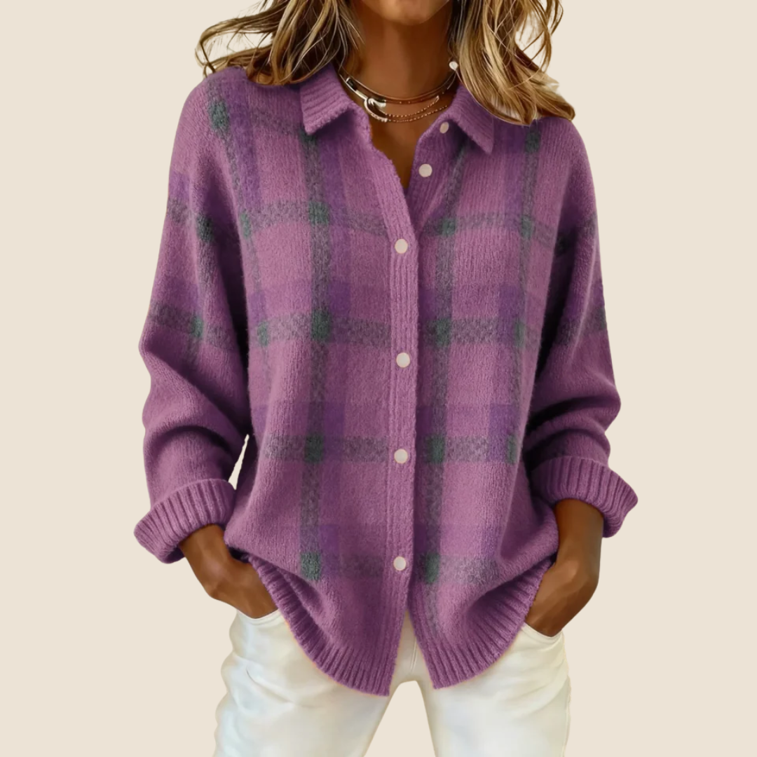 Checked Fleece Overshirt with Button Closure - product photo 4
