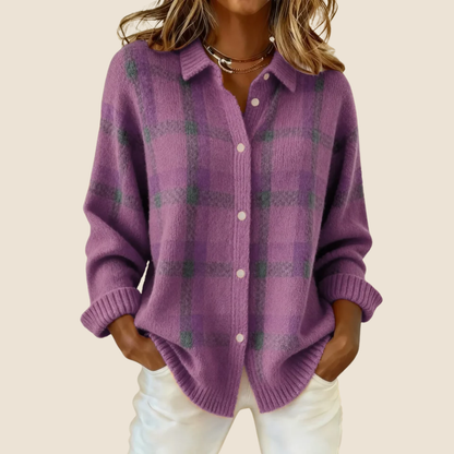 Checked Fleece Overshirt with Button Closure - product photo 4