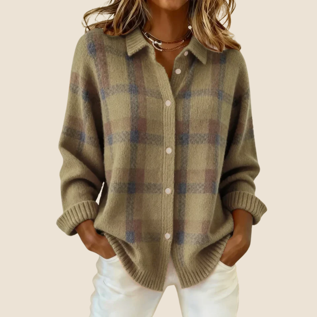 Checked Fleece Overshirt with Button Closure - product photo 5