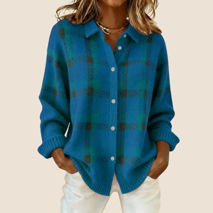 Checked Fleece Overshirt with Button Closure - product photo 6