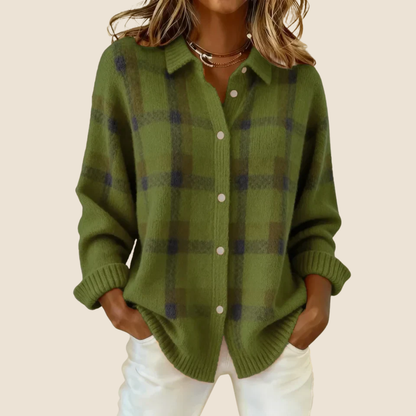 Checked Fleece Overshirt with Button Closure - product photo 7