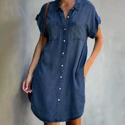 Denim Dress with Comfortable Fit and Timeless Design - product photo 3