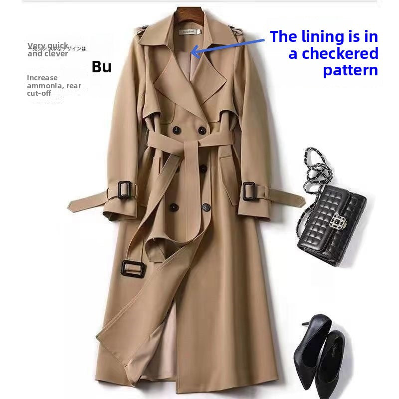 Double-Breasted Trench Coat with Notched Lapel and Tie Belt - product photo 10