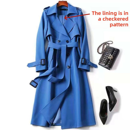 Double-Breasted Trench Coat with Notched Lapel and Tie Belt - product photo 16