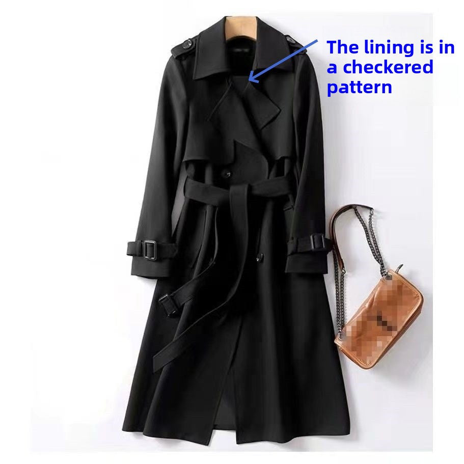 Double-Breasted Trench Coat with Notched Lapel and Tie Belt - product photo 20