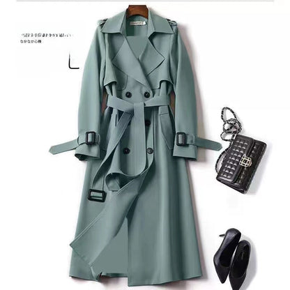 Double-Breasted Trench Coat with Notched Lapel and Tie Belt - product photo 4