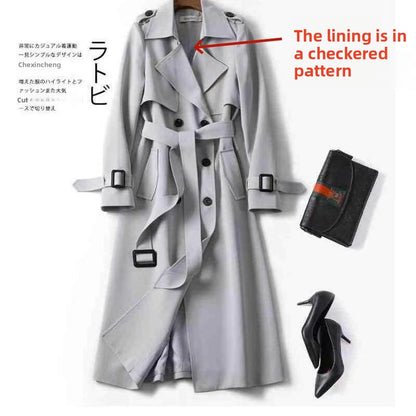 Double-Breasted Trench Coat with Notched Lapel and Tie Belt - product photo 53