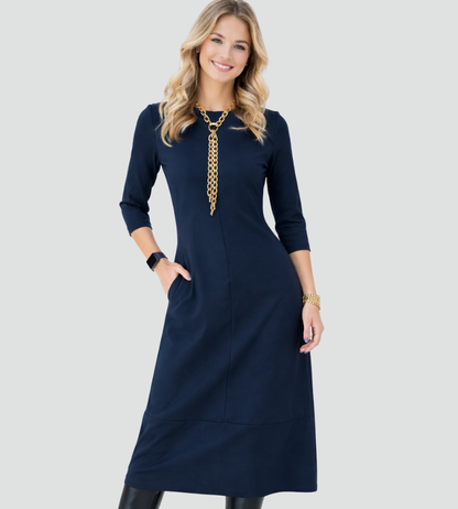 Elegant Vintage Maxi Dress with Pockets