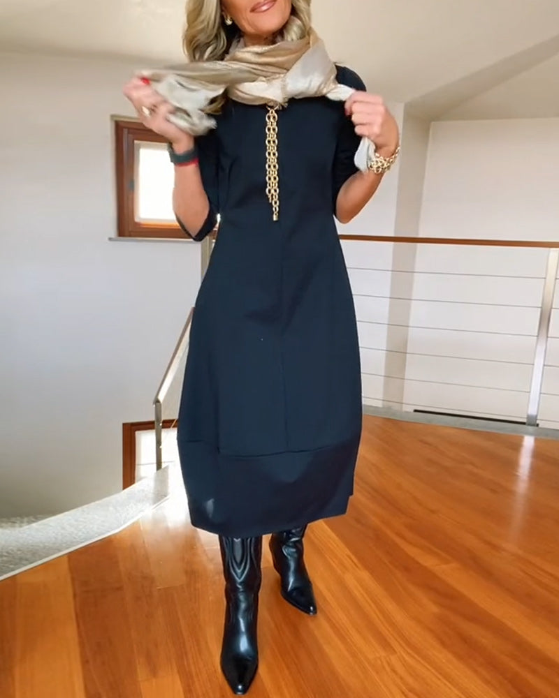 Elegant Vintage Maxi Dress with Pockets - product photo 9