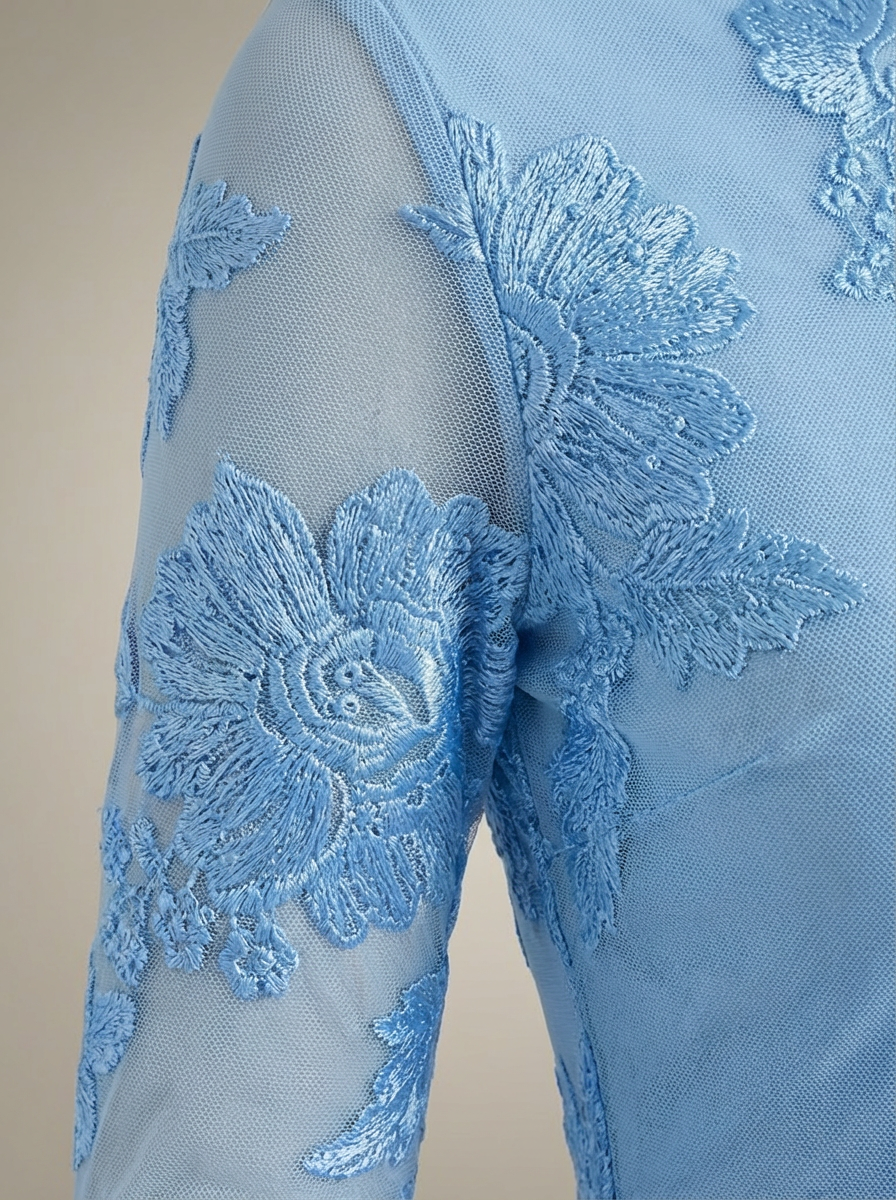 Fitted Mini Dress with Floral Print and Flare Sleeves - product photo 8