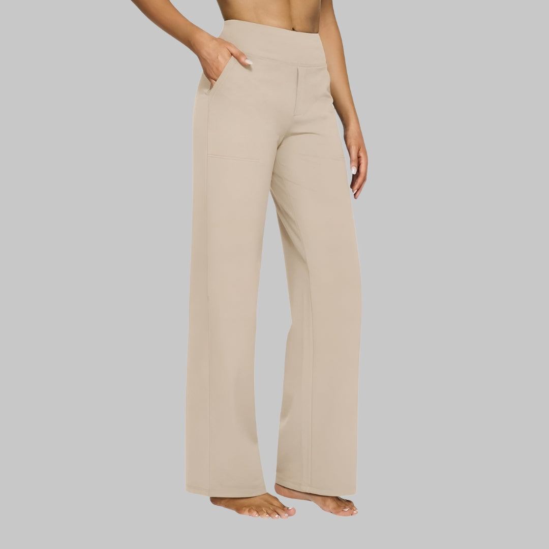 High-Waisted Straight-Leg Trousers with Pockets - product photo 3