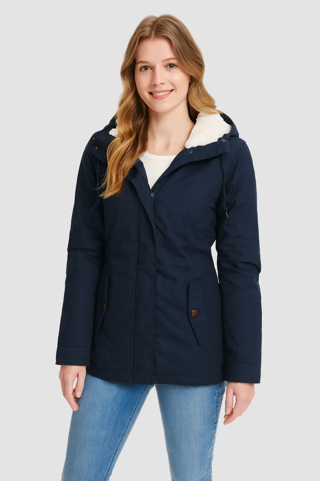 Hooded Winter Coat with Fleece Lining