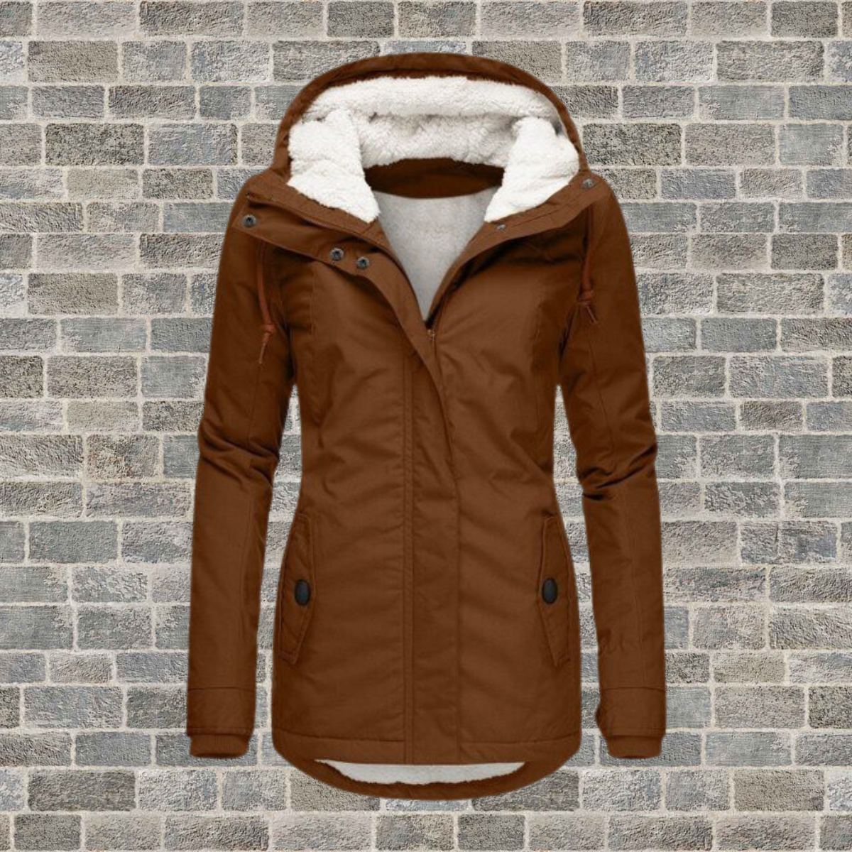 Hooded Winter Coat with Fleece Lining - product photo 3