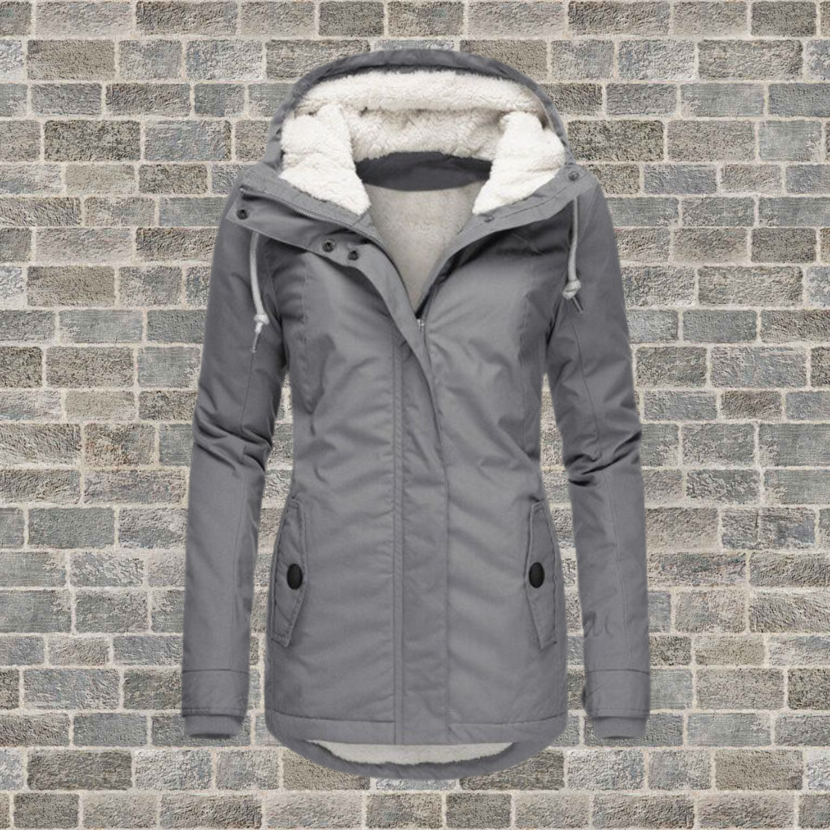 Hooded Winter Coat with Fleece Lining - product photo 4
