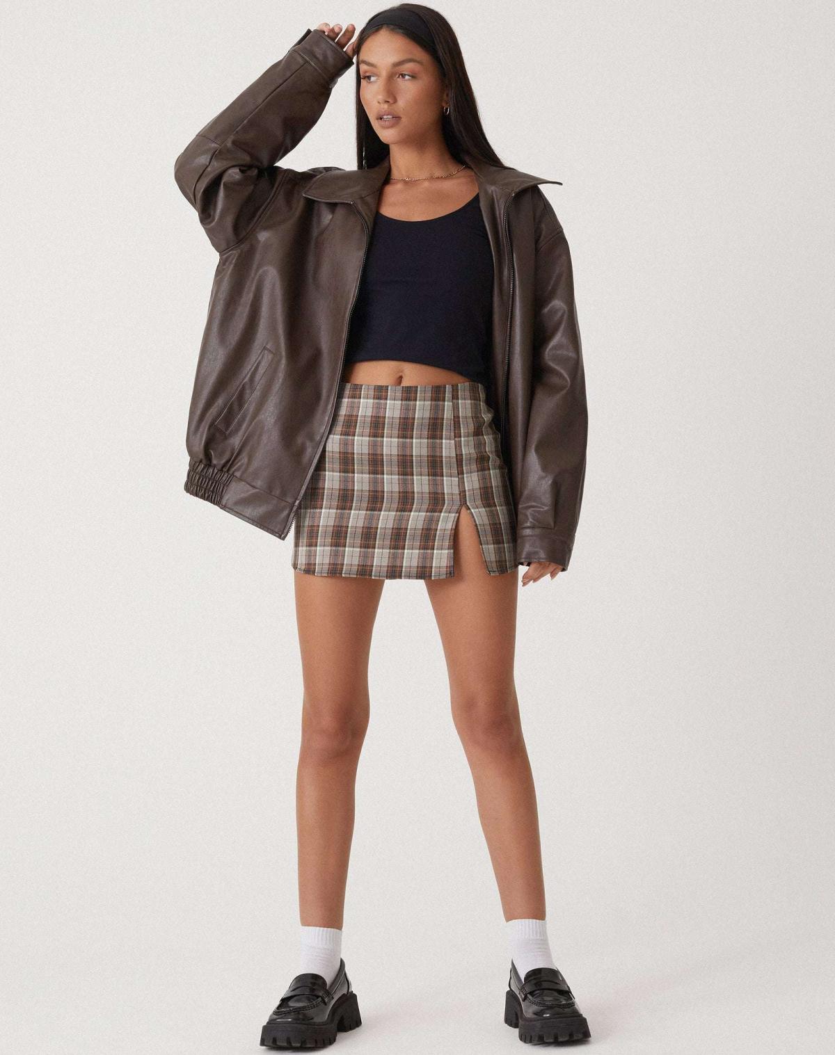 Leather-Look Oversized Bomber Jacket - product photo 2