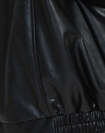 Leather-Look Oversized Bomber Jacket - product photo 9