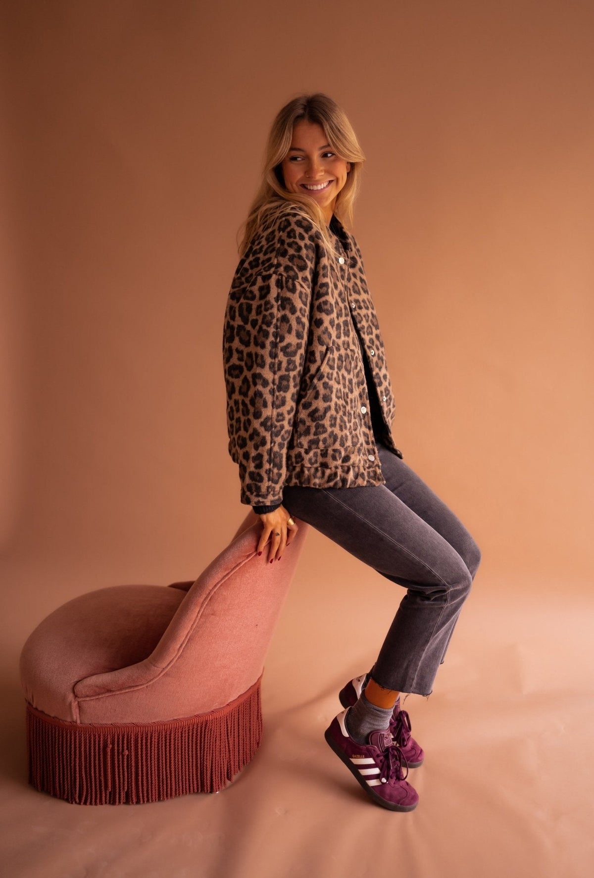 Leopard Print Bomber Jacket with Comfortable Fit - product photo 8