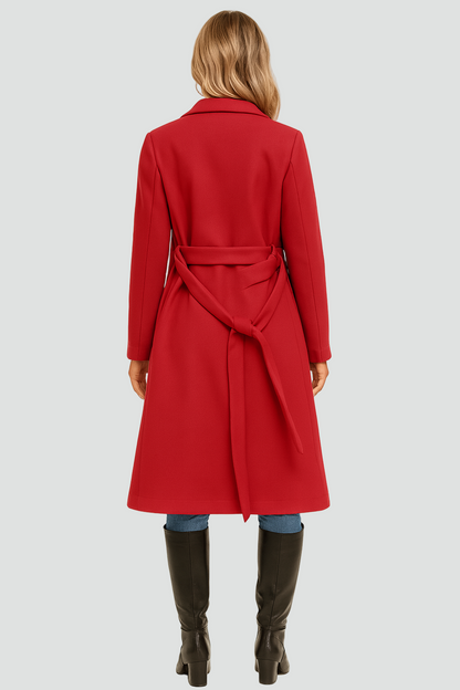 Lined A-Line Coat with Double Button Closure - product photo 2