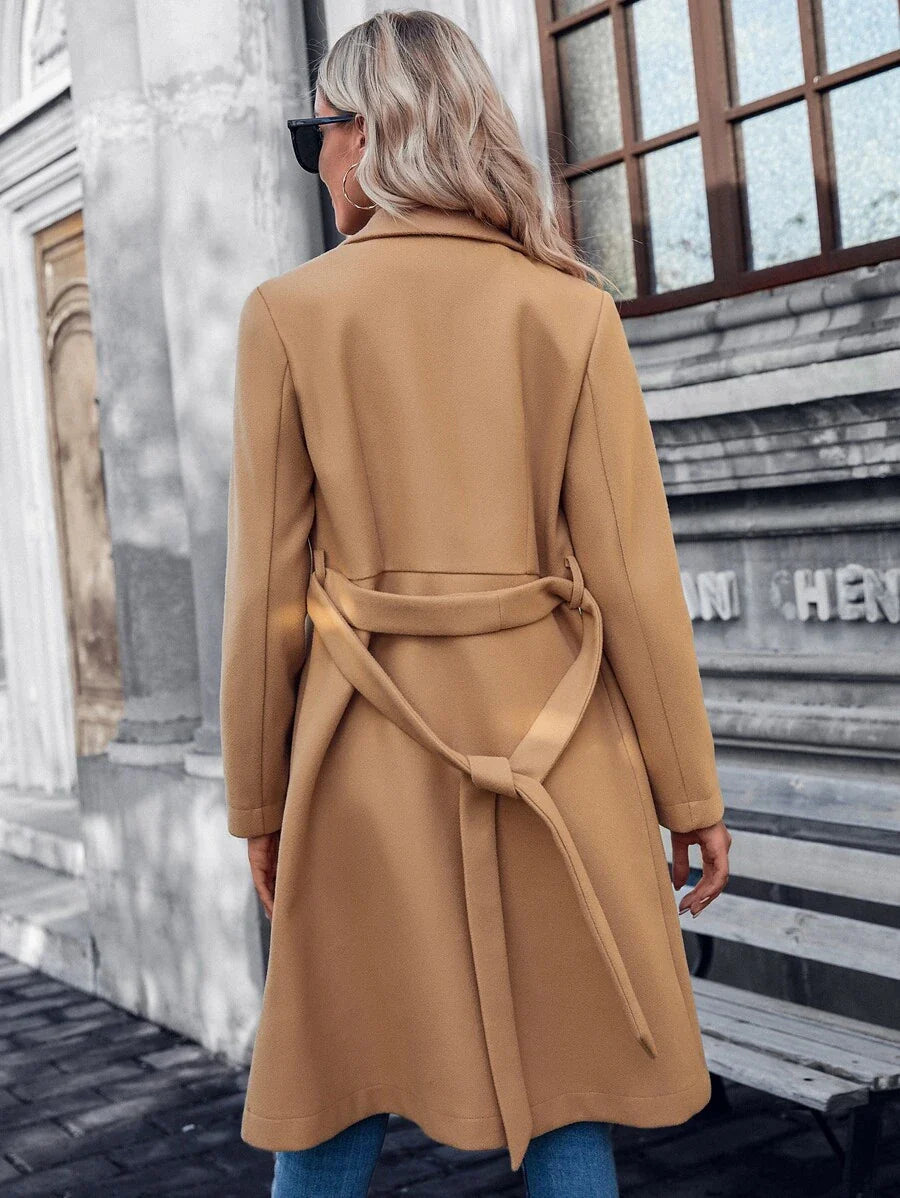 Lined A-Line Coat with Double Button Closure - product photo 4